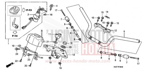 HANDLE PIPE/TOP BRIDGE CBF125MA de 2010